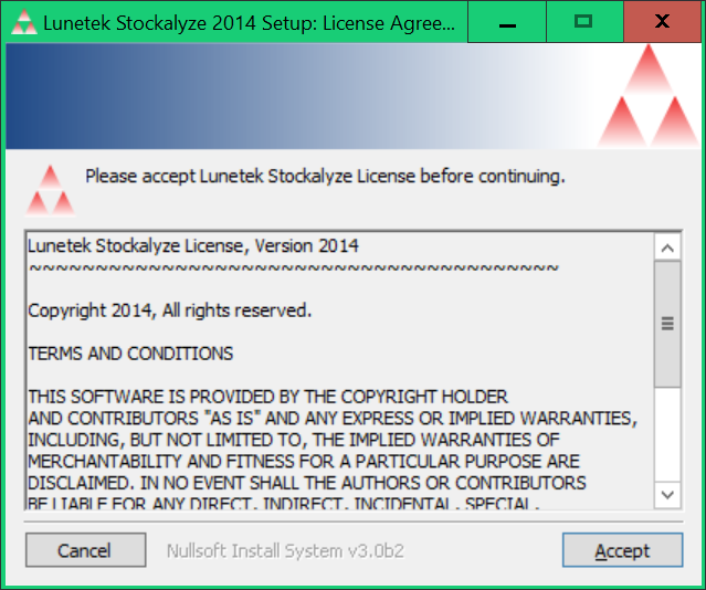 License agreement dialog