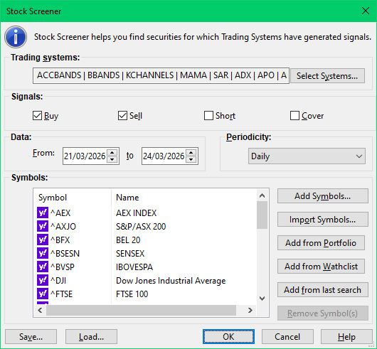 Stock Screener Screenshot