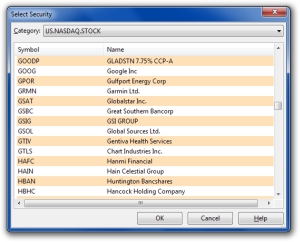 Security Selection Dialog