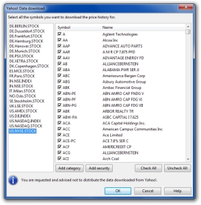 Yahoo! data download dialog